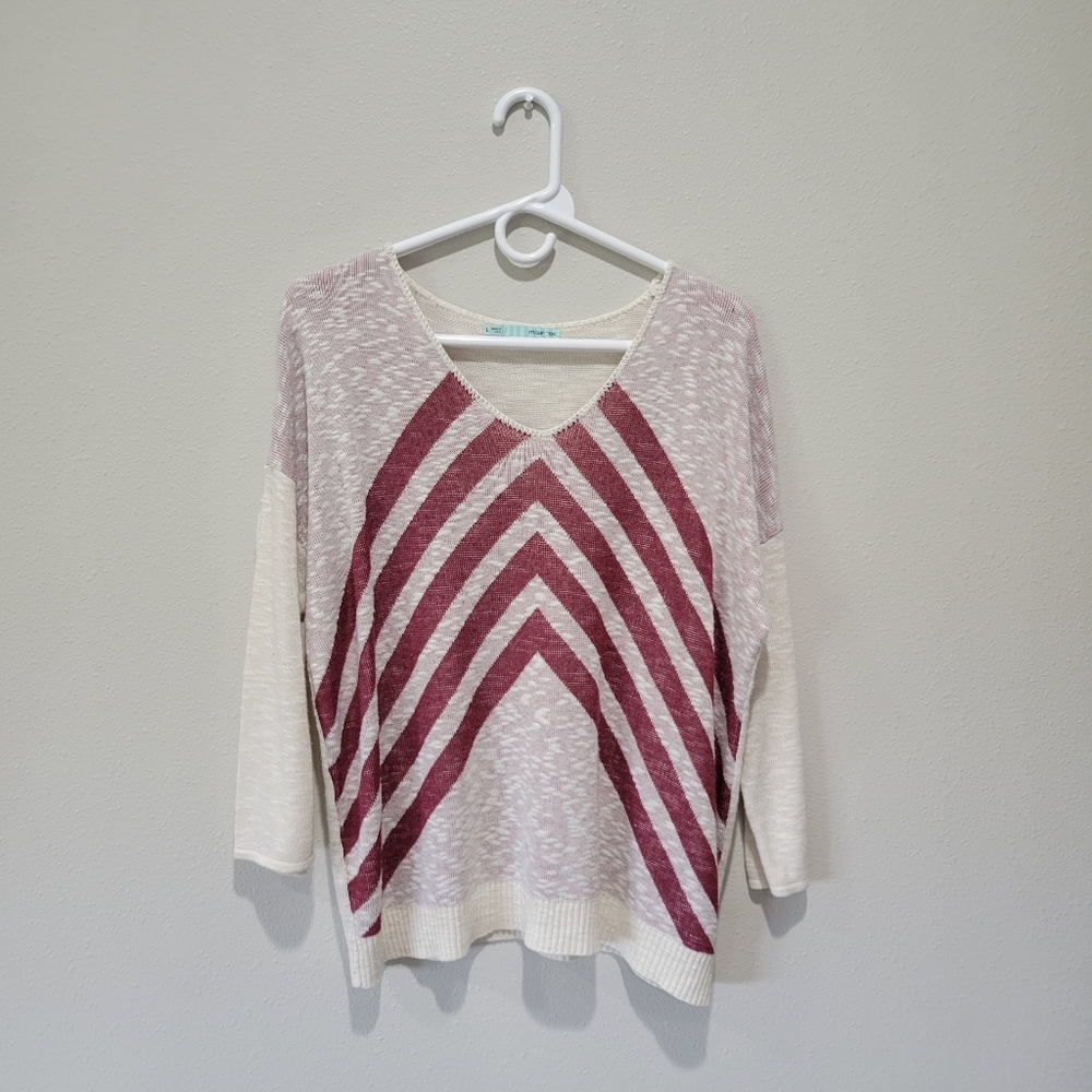 Maurices Bohemian Red Cream Flowy Blouse Size Large